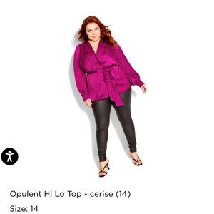 Purple silky blouse with belt